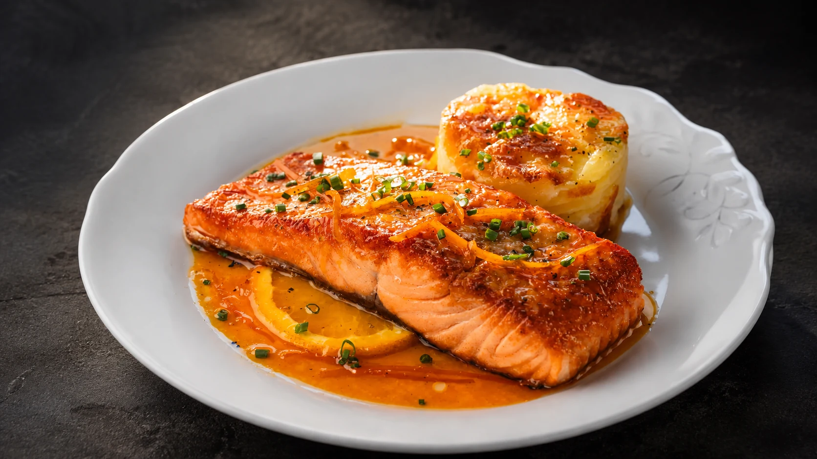 Salmón en salsa de miel